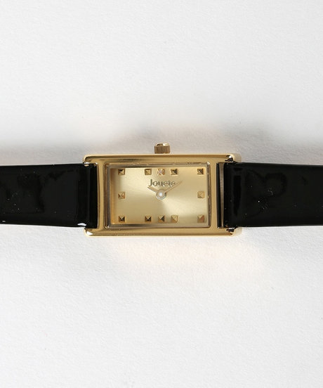 タイムピース 横長 ブラック×ゴールドの写真