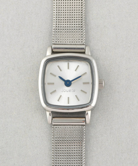 スクエアタイムピース メッシュベルト【シルバー】の写真