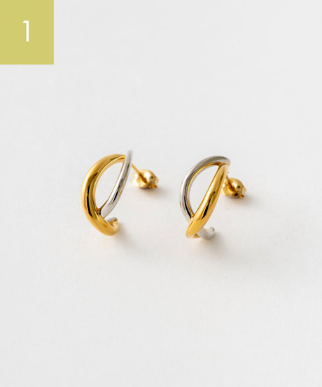 ピアス コンビカラー