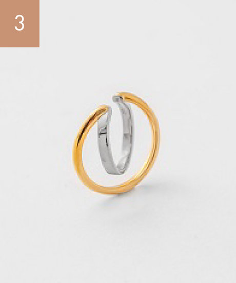 イヤーカフス レイヤード コンビカラー