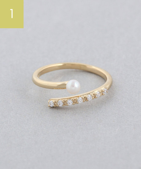 フォークピンキー ジルコニア×パール