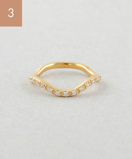 ウェーブ ジルコニア ピンキーリング