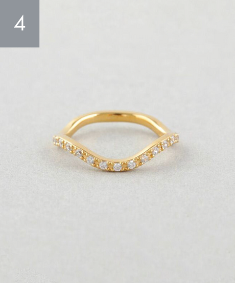 ウェーブ ジルコニア ピンキーリング