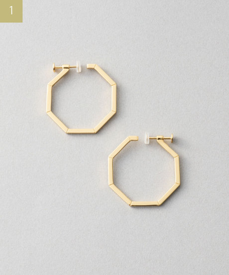 [プッシュイヤリング] オクタゴン